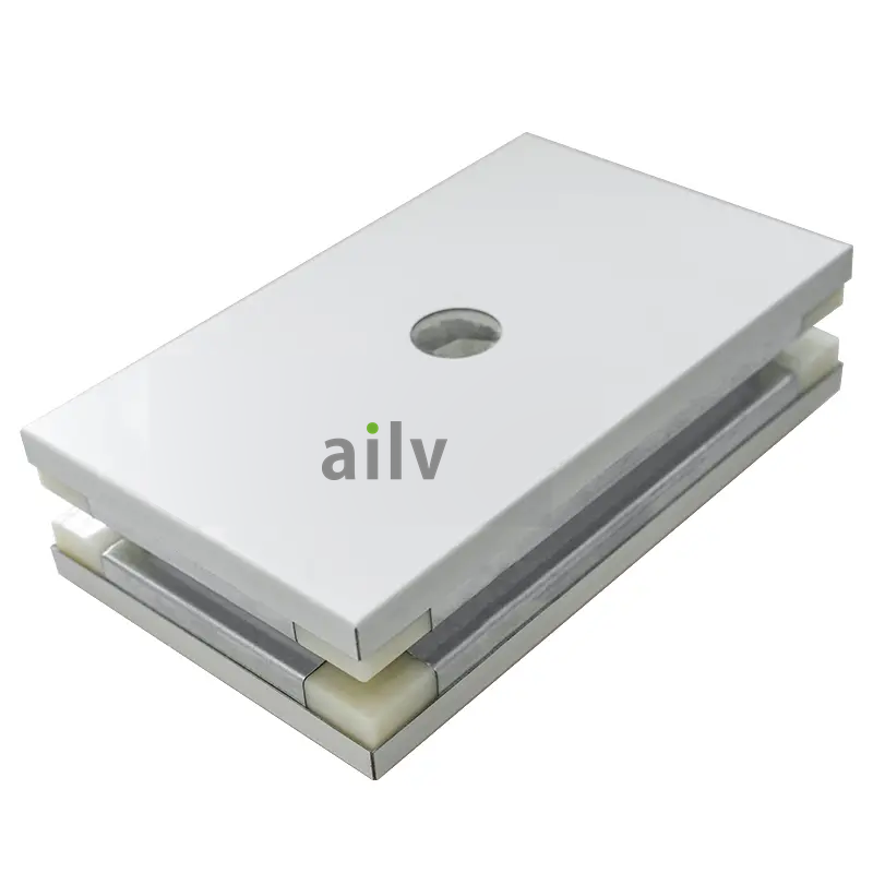 AILV panel sample viewed along the edge and layered assembly