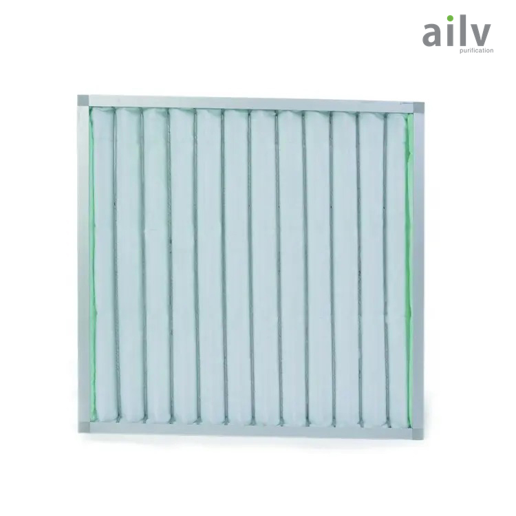 Framed air filter with pale media and separators